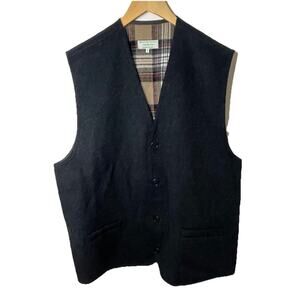 Jimmy Hourihan Vest VTG Gray Wool Waistcoat Dublin Ireland Plaid Lining Men Sz L